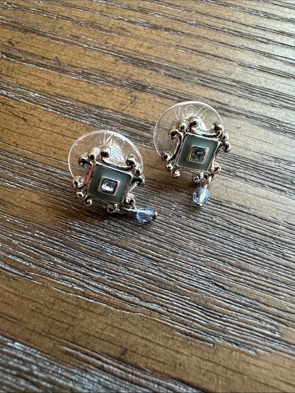 Vintage Blue Monet Earrings